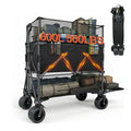 Double-Deck Cart with Storage Net and Rear Guard—560-pound Capacity
